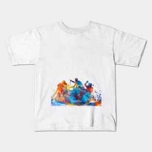 whitewater rafting-watercolor Kids T-Shirt